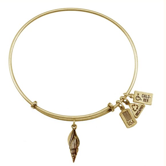 Gold Wind & Fire Sea Shell Charm Bracelet - Picture 1 of 4